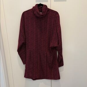 McQ by Alexander McQueen Maroon Cowl Neck Mini Dress